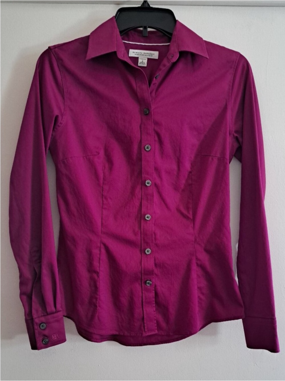 Banana Republic Women's Button-Down Shirt in Deep Magenta p2p 17 x 22